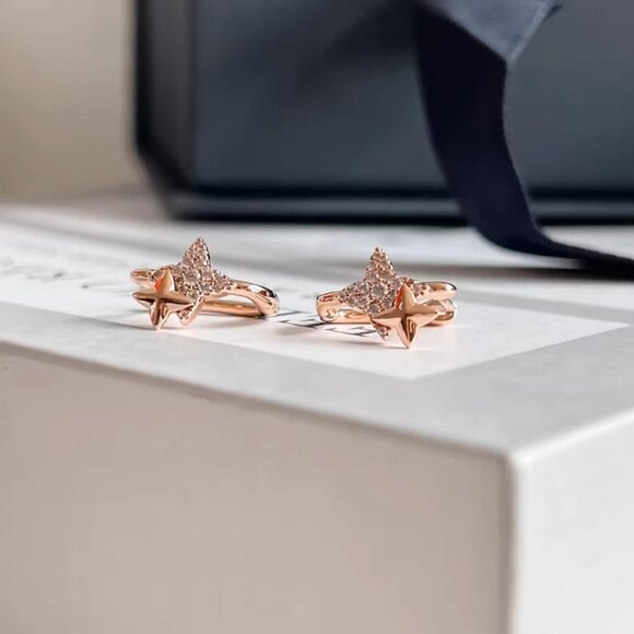 APM Monaco Météorites Rose Gold Square Hoop Earrings - Picture 3 of 6